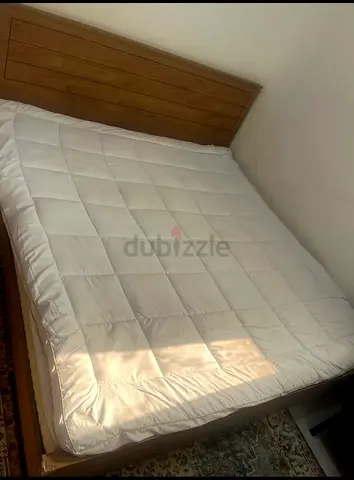 Bed frame, with mattress and mattress topper for sale