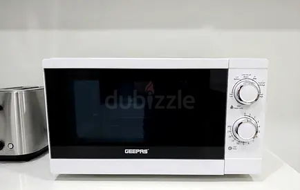 Geepas Compact Microwave Oven - White, Good Condition