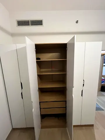 White 6-Door Wardrobe / Armoire in Good Condition