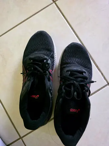 Used ASICS Mens Running Shoes - Black, Size UK 7.5