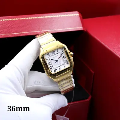 Golden tone Cartier Santos Automatic Master Copy Watch