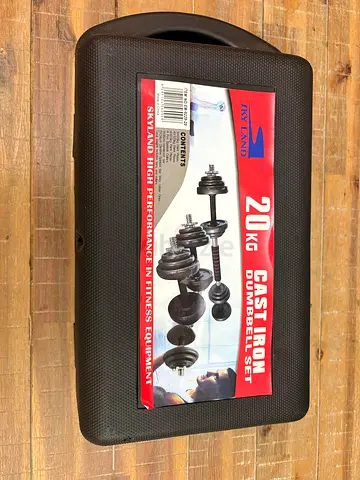 20 kg Cast Iron Dumbbell Set with Case - Used, Good Condition