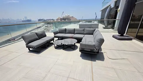 Vulcano Corner 7-Seater Original Sofa Excellent Condition Modular Sofa with Coffee Tables (Grey)