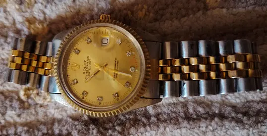 Rolex-style Two-Tone Stainless Steel Watch (for parts)