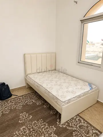 Double Bed Frame with Mattress - Cream Faux Leather