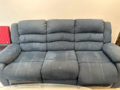 3-Seater Grey Recliner Sofa - Used, Comfortable