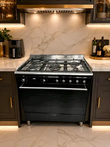 Smeg latest version top gas oven electric cooker with dual fan 90 cm like new condition
