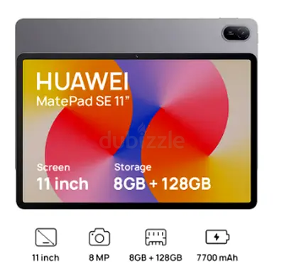 Huawei MatePad SE 11 – 8GB RAM, 128GB Storage, 7700mAh, Unused – Not Activated – With Invoice
