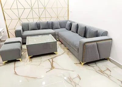 Elegant Modern Grey Sofa Set