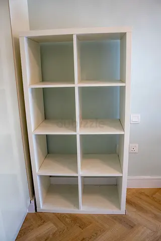 White 8-Cube Storage Shelf / Bookcase - Good Condition 77cm 39cm 147cm