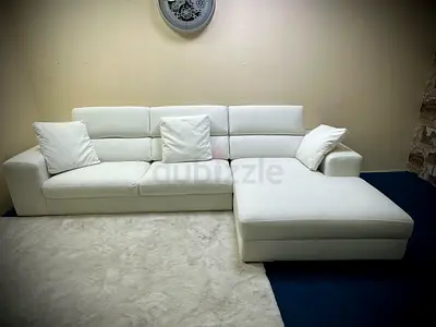 Marina home white color lshape sofa