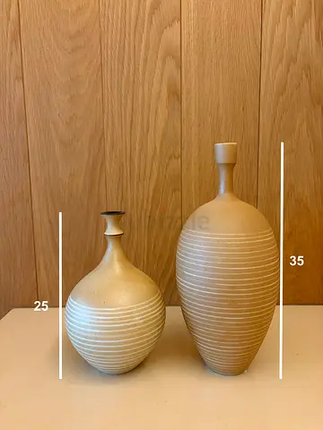 Set of of Beige Ceramic Vases