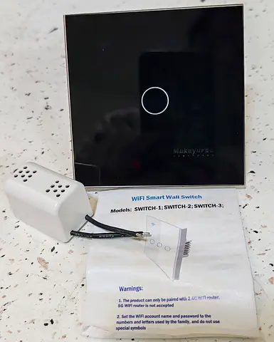 WiFi Smart Touch Wall Switch (1-Gang) - Glass Panel