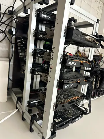 Rig #2  8 GPU Mining Rig – 8x RX 580 – ASUS B250 Mining Expert – Fully Working