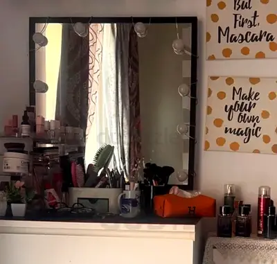 IKEA vanity mirror for make up with 2 different colors , LED and CFL