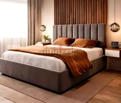 Brand New furnitures Upholstered King Size Bed With Mattress.