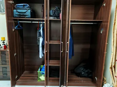 5-Door Wardrobe with Shelves and Hanging Rods