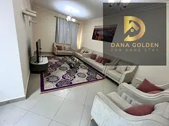 Two bedrooms, a living room, a maid's room with a balcony and3bathroom, fully furnished with int