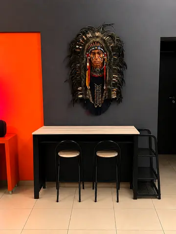 Console Counter Desk with 2 Stools