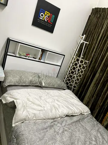 Home Center Single bed with headboard storage and mattress (homecenter) - good condition