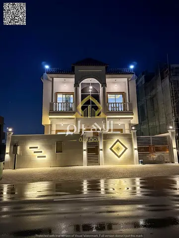 Villa for rent in Al Helio 1, Ajman, first occupancy, including electricity, water and air conditioning