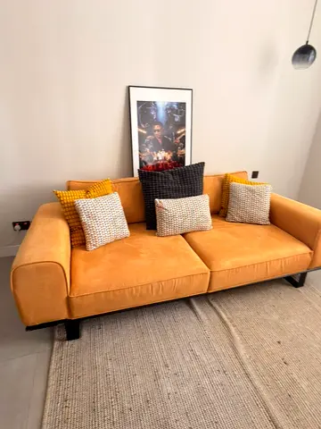 Mustard Yellow 3-Seater Sofa in Good Condition