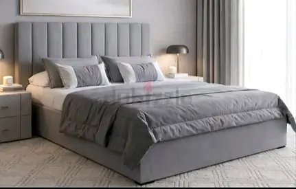 Brand New furnitures Grey Upholstered King Size Bed with Mattress