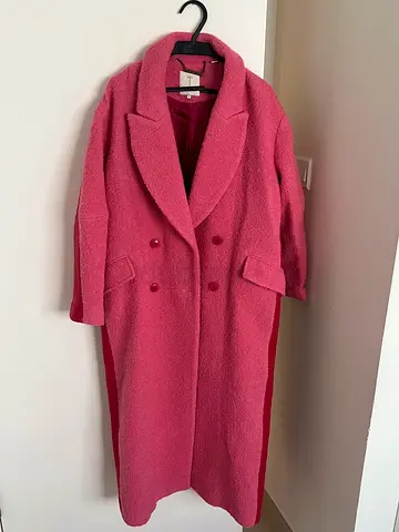 Ted Baker, Bouclé long coat / oversized wool-blend coat