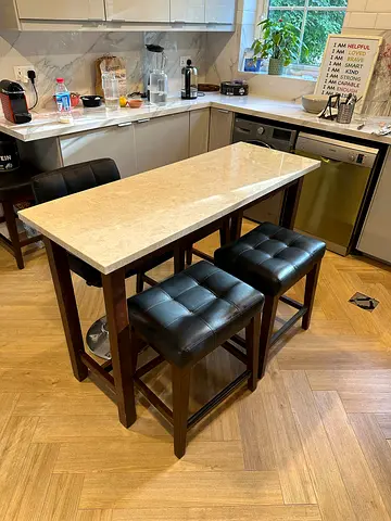 Marble Top Kitchen Island / Breakfast Bar