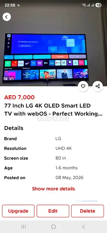 77-inch LG 4K OLED Smart TV (webOS) - Excellent Condition