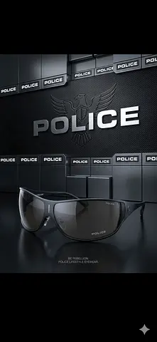 Police Mens Black Wraparound Sunglasses