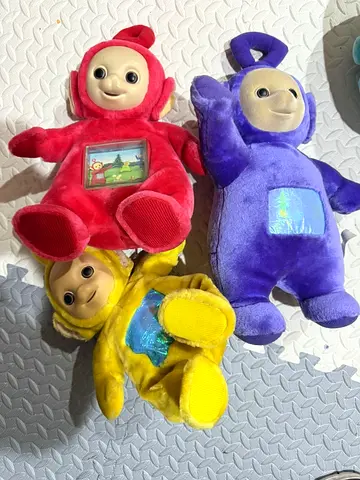 Set of 3 Teletubbies Plush Toys (Red, Purple, Yellow) - Used