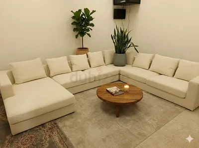 Almost new condition the one brand cream color Ushape sofa