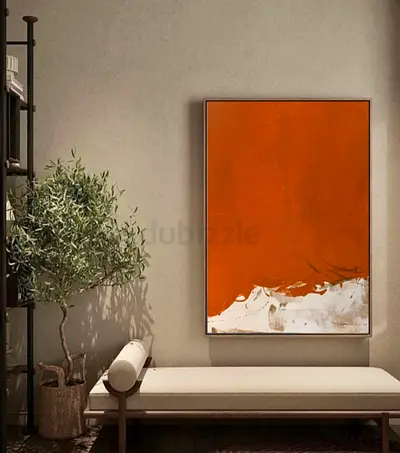 Art, original handmade painting The Burnt Orange dreams 120x 80cm