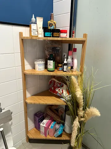 Lightwood 3-Tier Bathroom Shelf / Storage Rack - Good Condition