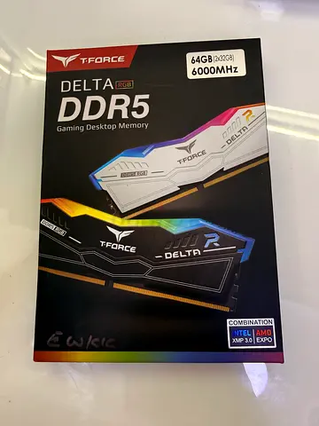 T-Force Delta RGB DDR5 64GB (2x32GB) 6000MHz Gaming RAM - Brand New