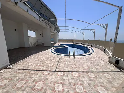 Full Roof for Rent | Ajman Corniche | 10,000 Sqft | Pool | Steam Room | 2 Halls | All Activities Allowed | AED 130K | 4 Payments