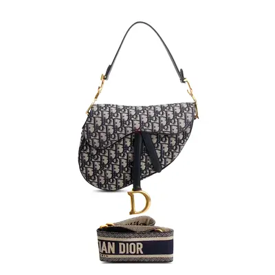 Authentic Christian Dior Oblique Medium Saddle Bag