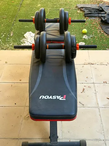 Adjustable Workout Bench with Dumbbells - PASYOU set