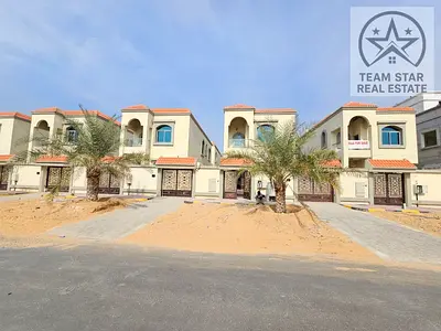Villa for rent in Al area, consisting of five master bedrooms, a majlis, a living room, and a maid's room