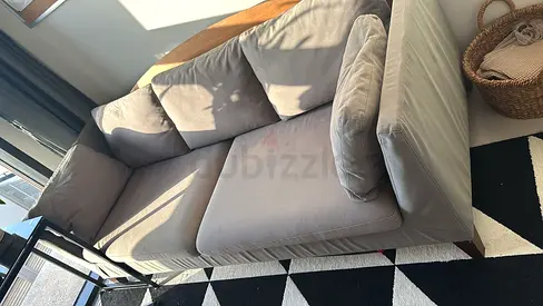 2-Seater Grey Fabric Sofa, Good Condition, STOCKHOLM collection