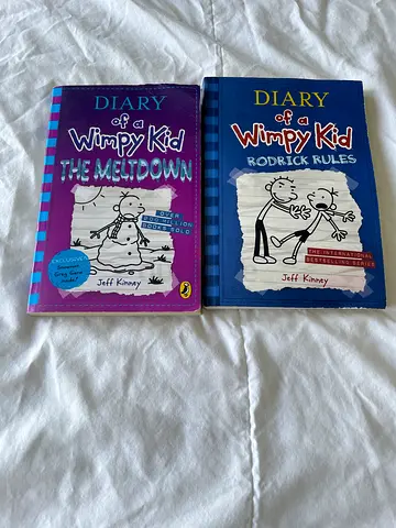 Diary of a Wimpy Kid books — Rodrick Rules  The Meltdown (two paperback copies)