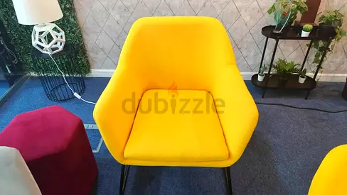 Bright Yellow Modern Accent Chair
