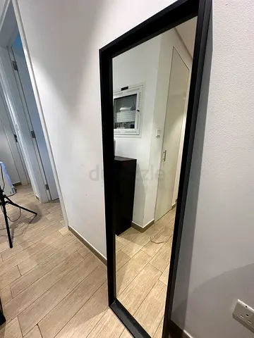 Large Full-Length Black Framed Mirror - Floor/Wall Mount