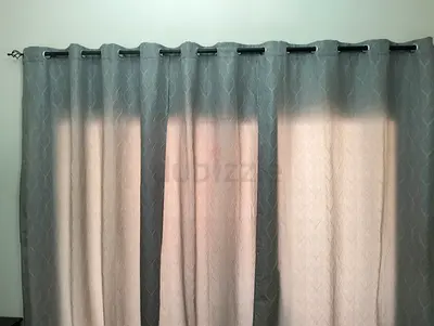 Light-blocking grey eyelet curtains (pair 3 nos) - gently used
