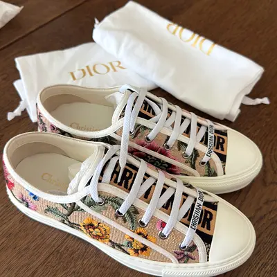 Christian Dior Floral Canvas Low-Top Sneakers