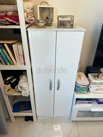White 2-Door Storage Cabinet / Cupboard - Good Condition