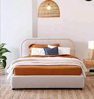Luxury Queen size fully customisable bedframe in soft Valvet Fabric Storage can be installed