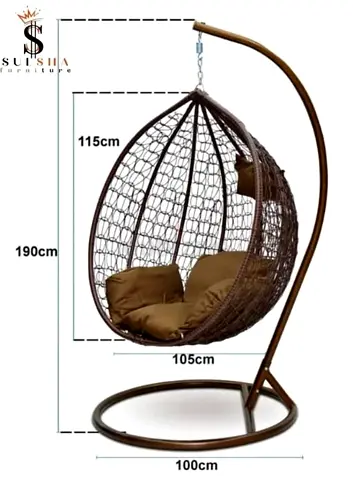 Hanging Egg Rattan Swing Chair with Stand — Comfortable Outdoor/Indoor Lounger
