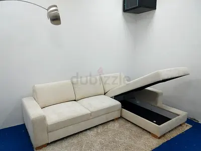 IKEA beige color lshape sofa for sale